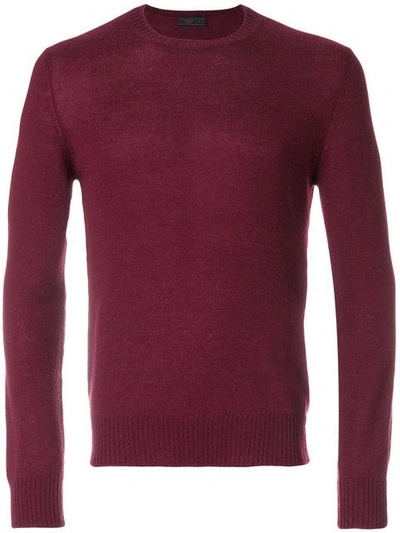 Shop Prada Cashmere Crew Neck Sweater In Red