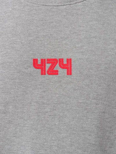 Shop 424 Logo Print Sweatshirt In Grey