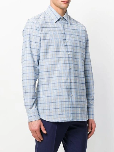 Shop Prada Graph Check Print Shirt - Blue