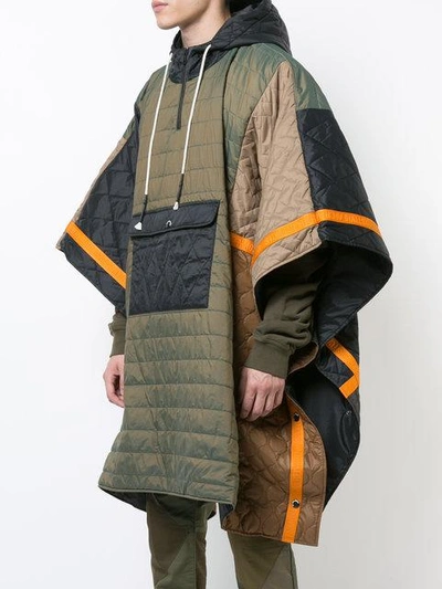 Shop Mostly Heard Rarely Seen Quilted Padded Poncho In Green