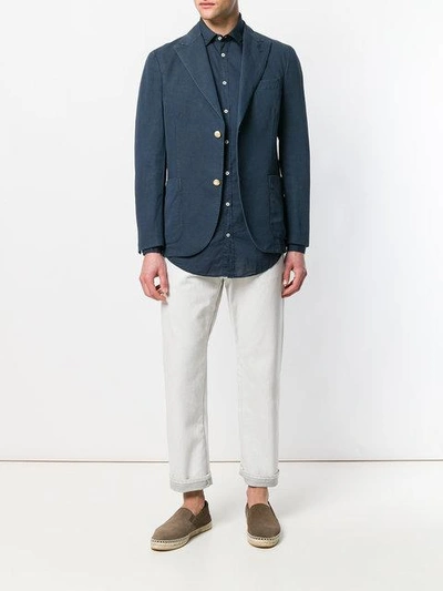 Shop Massimo Alba Button Up Shirt In Blue