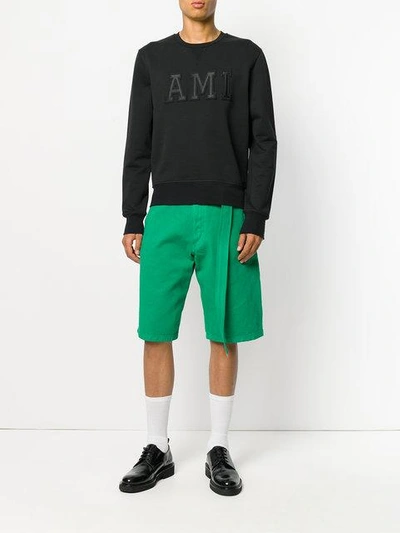 Shop Ami Alexandre Mattiussi Sweatshirt Patched Ami Letters In Black