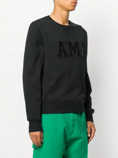 Shop Ami Alexandre Mattiussi Sweatshirt Patched Ami Letters In Black