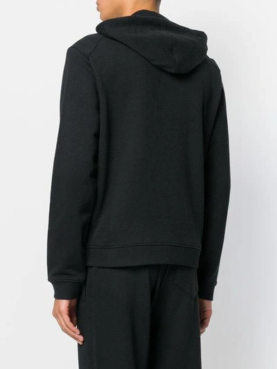 Shop Versace Zip Front Hoodie In Black