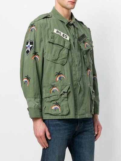 Shop As65 Cargo Army Jacket In Green