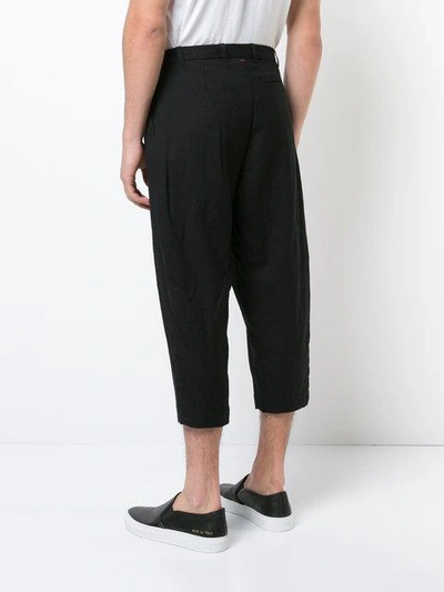 Shop Casey Casey Cropped Tapered Trousers - Black