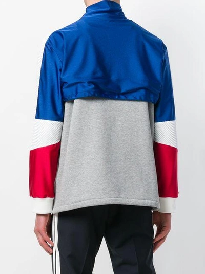 Shop Valentino Panelled Layered Sweatshirt In Blue