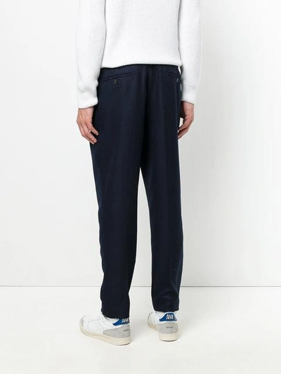 Shop Ami Alexandre Mattiussi Carrot Fit Trousers In Navy 410
