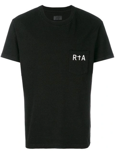 Shop Rta Logo Chest Pocket T-shirt In Black