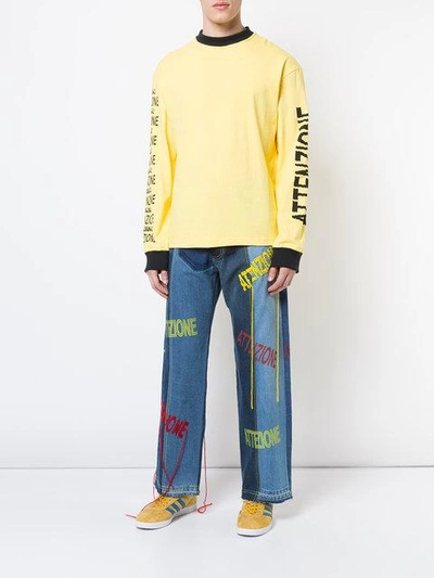 Shop Bethany Williams Attenzione Sweatshirt - Yellow
