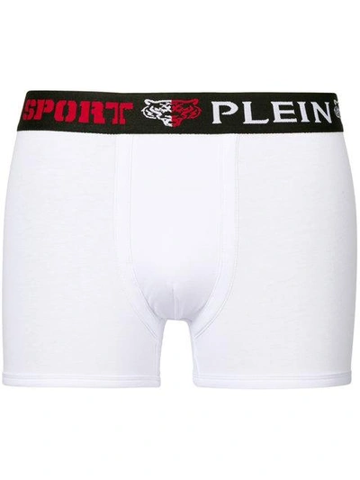 Shop Plein Sport Elasticated Logo Boxers In 01 White