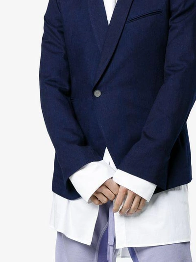 Shop Haider Ackermann Single Breasted Blazer In Blue