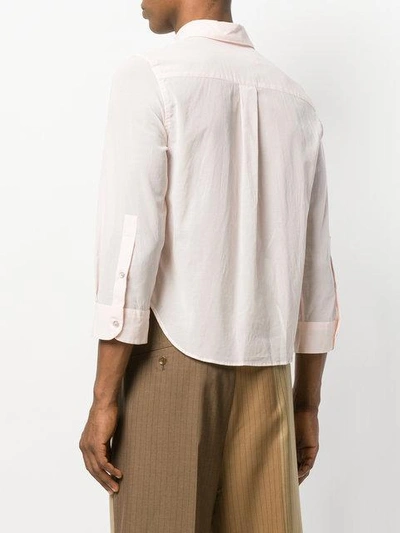 Shop Marni Cropped Classic Shirt In Pink & Purple
