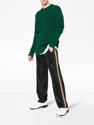 Shop Curieux Green Cashmere Ripple Sweater