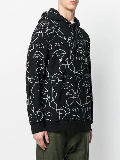 Shop Neil Barrett Siouxsie Printed Hoodie In Black