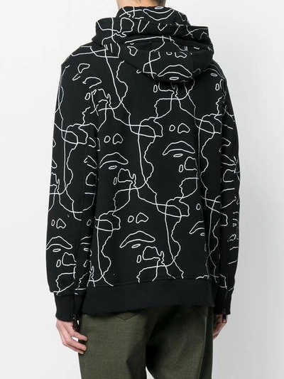 Neil Barrett Siouxsie-sioux Scribble Hoodie In Black