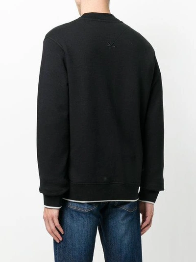 Shop Kenzo Zipped Sweatshirt With Tiger Crest - Blue