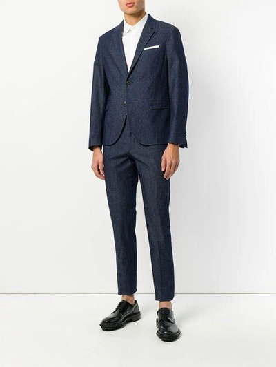 Shop Neil Barrett Two Piece Formal Suit - Blue