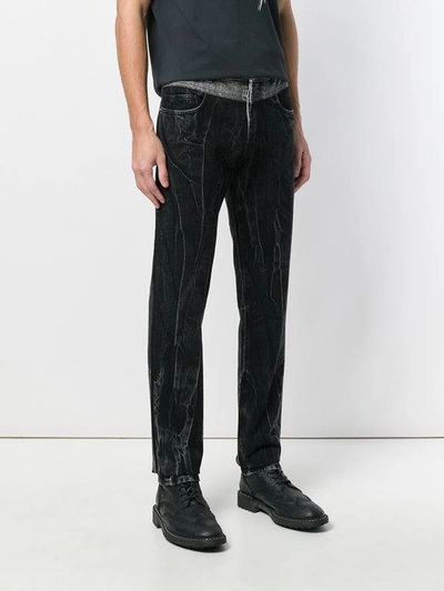 Shop Givenchy Layered Denim Jeans In Black