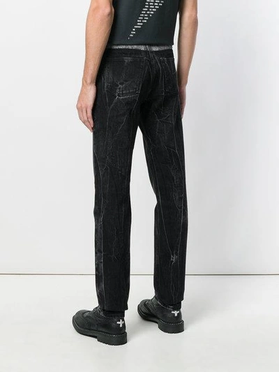 Shop Givenchy Layered Denim Jeans In Black