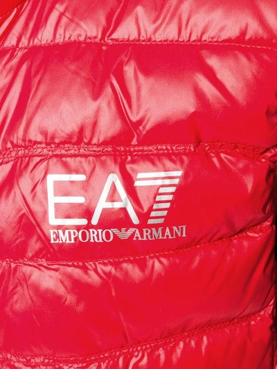 Shop Ea7 Padded Logo Gilet In Red