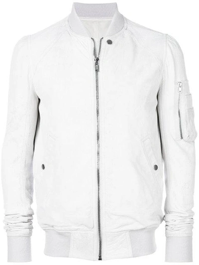Shop Rick Owens Flight Bomber Jacket In White