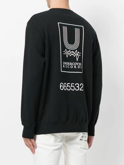Shop Undercover Contrast Print Sweatshirt In Black