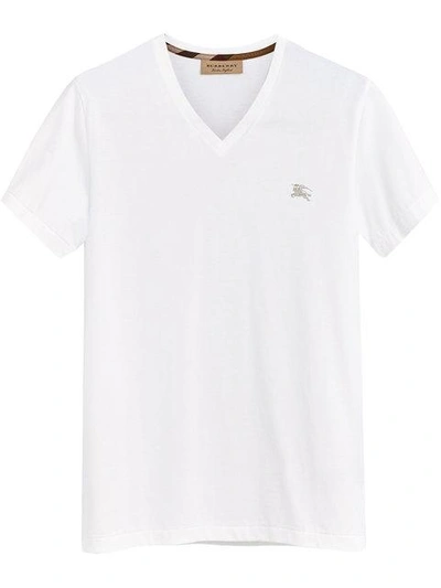 Shop Burberry Cotton Jersey T-shirt In White