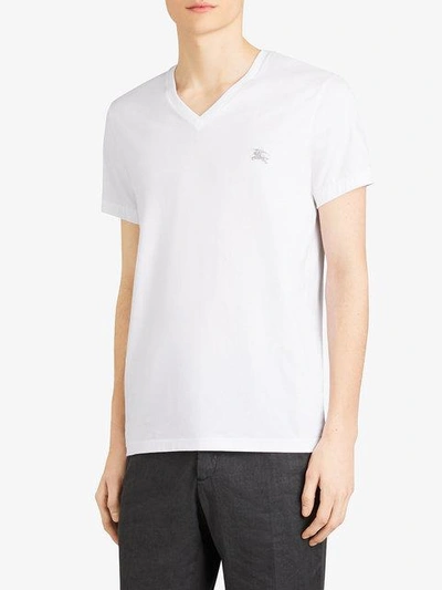 Shop Burberry Cotton Jersey T-shirt In White