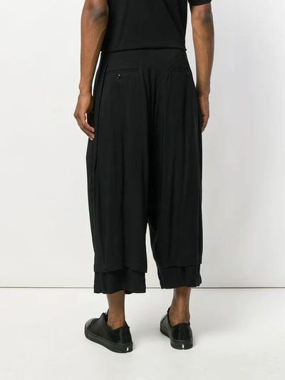 Shop Yohji Yamamoto Double Layer Trousers - Black