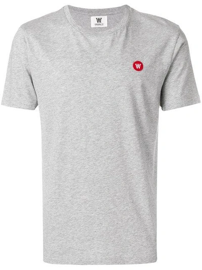 Shop Wood Wood Embroidered Logo T-shirt In Grey