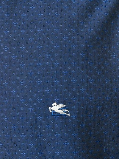 Shop Etro Tonal Print Shirt In Blue