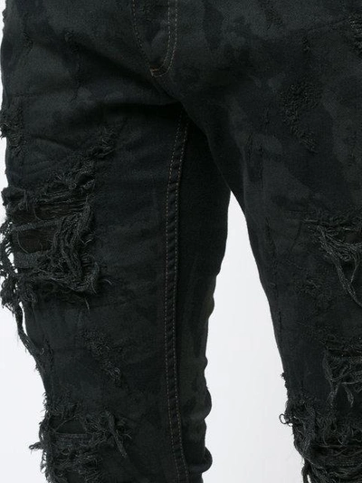 Shop Fagassent Paint Splatter Distressed Jeans - Black