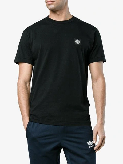 Shop Stone Island Black Logo T-shirt