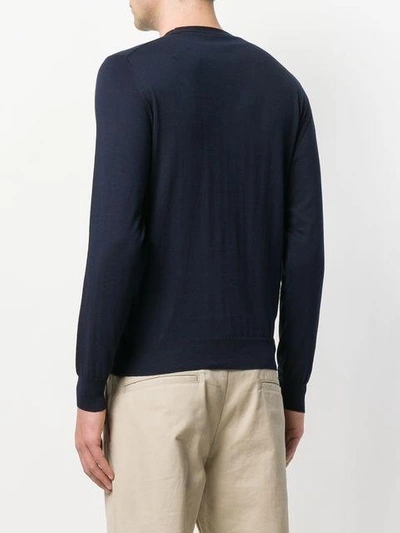Paolo Pecora Crew Neck Jumper - Blue In Blue