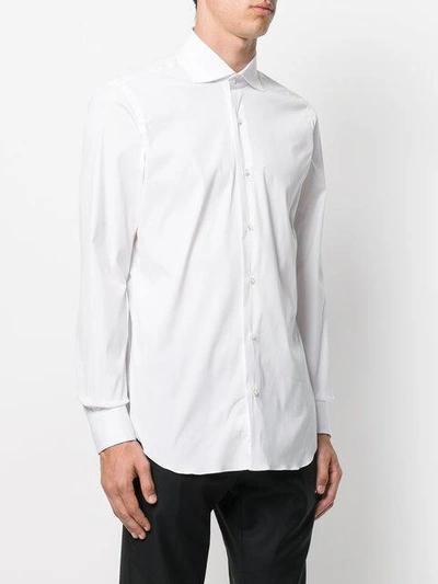 Shop Barba Classic Fitted Shirt In White