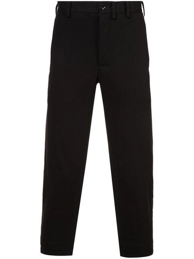 Shop Yohji Yamamoto Shankar Plain Stitch Padded Trousers In Black