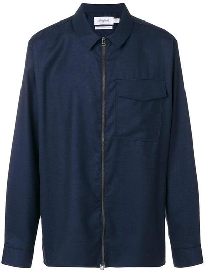 Shop Schnayderman’s Zipped Shirt In Blue
