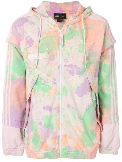 Shop Adidas Originals By Pharrell Williams Pastel Print Zipped Jacket In Multicolor