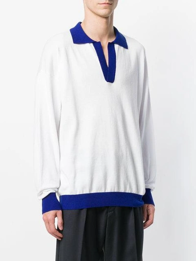 Shop Tonello Cs Contrast-trim Jumper - White