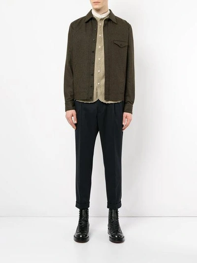 Shop Kent & Curwen Military Style Jacket In Green