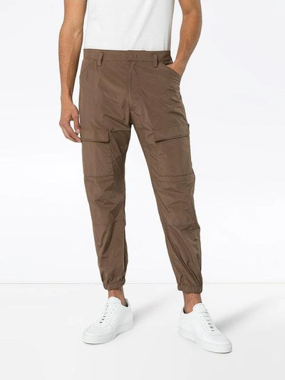 Shop Prada Cropped Cargo Trousers
