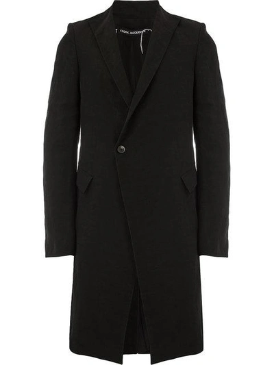 Shop Cedric Jacquemyn Off-centre Button Coat - Black
