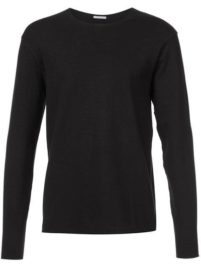 Shop Homecore Raw Hem Long Sleeve T-shirt In Black