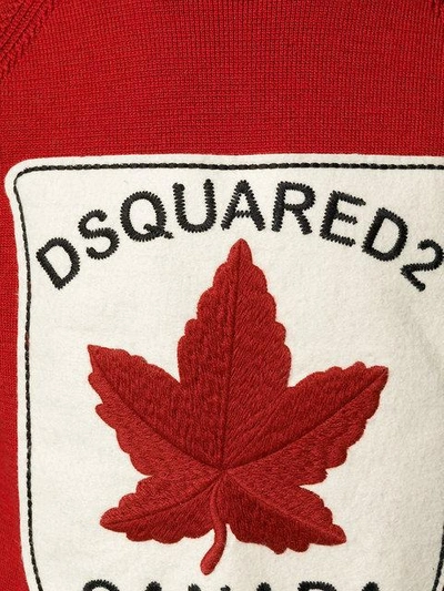 Shop Dsquared2 Canada Patch Jumper In Red