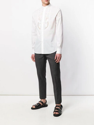 Shop Alexander Mcqueen Embroidered Shirt In White