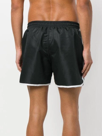 Shop Gcds Bicolour Swim Shorts In Black
