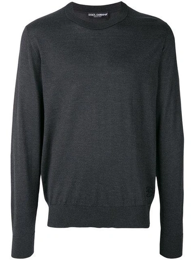 Shop Dolce & Gabbana Fine Knit Sweater In Grey