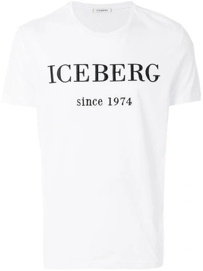 Shop Iceberg Logo Embroidered T In White
