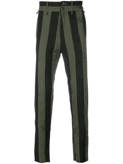 Damir Doma 15cm Striped Cotton Blend Pants In Green